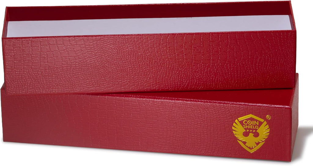 9 Inch Red Single Row 2x2 Coin Flip Box Storage Holders 2x2x9