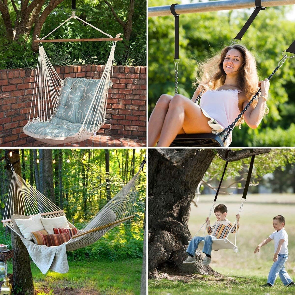 Tree Swing Hanging Straps Kit 4Ft, Robust, Reliable, and Flexible - Supports up to 2200 lbs - Effortless Setup with