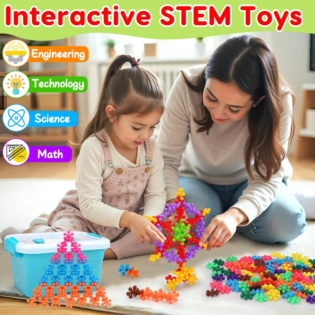 Kids Building STEM Toys for 3 4 5 6+ Year Old Boy Girl Birthday Gifts | 300PCS Educational Interlocking Discs