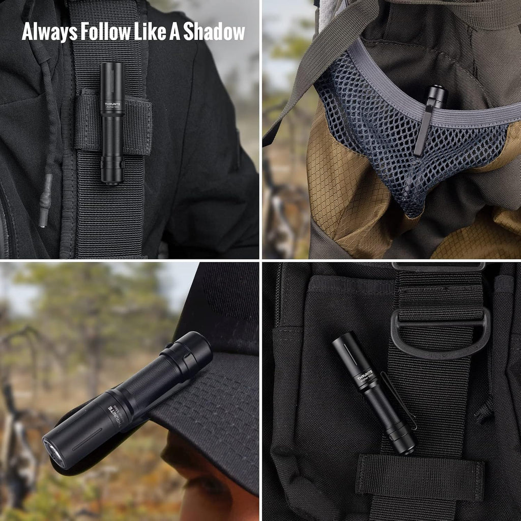 Archer Mini EDC Flashlight, USB-C Rechargeable Pocket Flashlights 405 Lumens, IPX8 Waterproof Mini Penlight with Clip