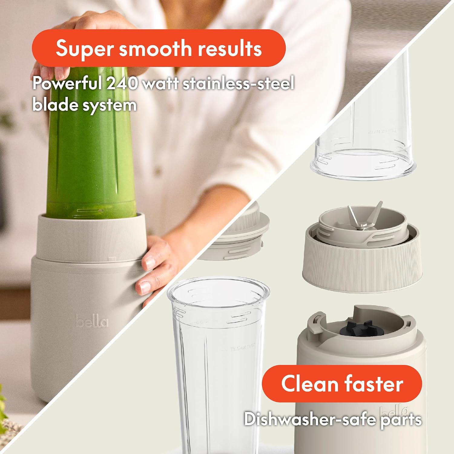 Rocket Blender 6-Piece Set with Stacking Cups, Oatmilk