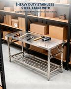 72 x 24" Stainless Steel Folding Prep Table,700 LBS Commercial Work Table