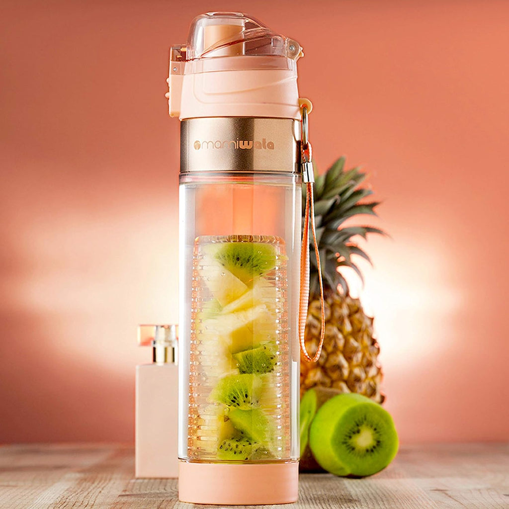 Fruit Infuser Water Bottle – 24 oz – Tritan Plastic - Unique Stylish Design – Fruit Infused Water recipes eBook &