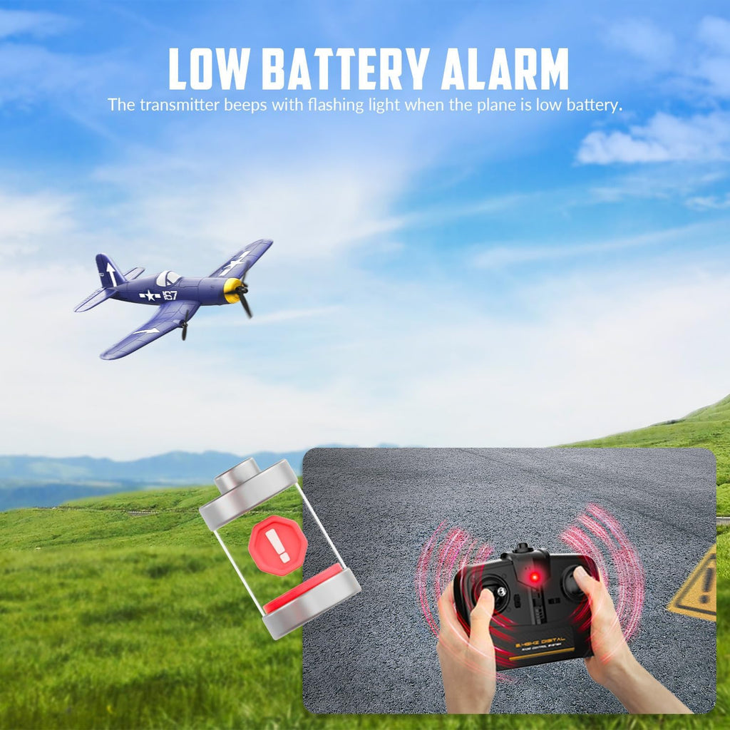 RC Plane, 3 Channel Remote Control Plane for Beginners & Adults | F4U Corsair Fighter RTF, 2.4GHz, 6-Axis Gyro