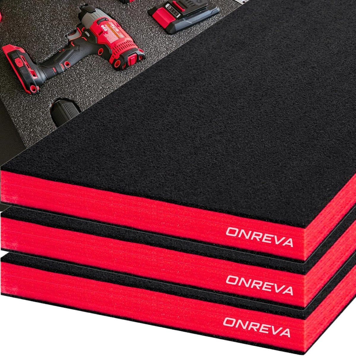 Tool Box Foam 22x20x2 inch 3Pack, Foam Inserts for Cases, Polyethylene Storage Sheets for Toolbox Hard Case, Tool