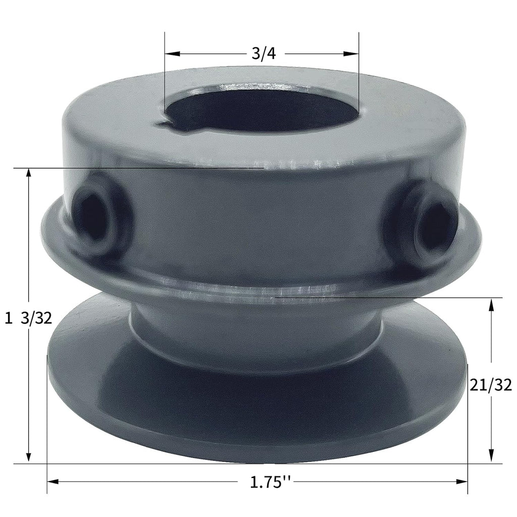 AK17-3/4 v Belt Pulley, 1.75 inch OD, 3/4 Inner Bore, cast Iron Material, AK Single Groove Motor Pulley for “A” or "4L" or "3L" Belts
