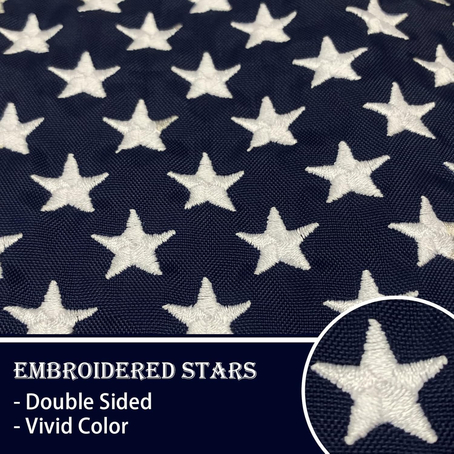 Embroidered American Garden Flag with Stand Holder, 12x18 inch American USA Garden Flag for Outside Yard Heavy Duty