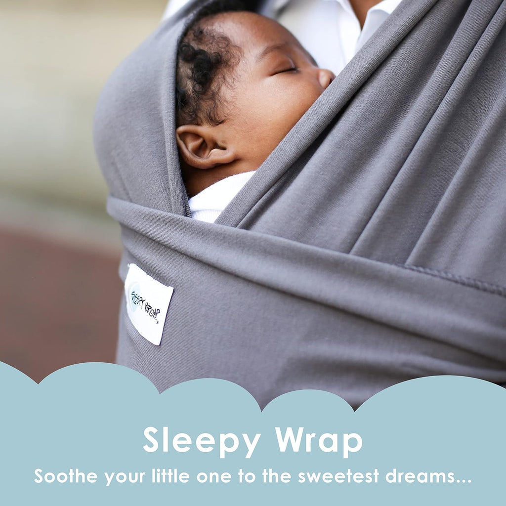 Baby Carrier 7-35 lbs - Stretchy Baby Wrap Infant Sling Dark Gray