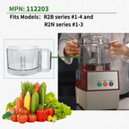 112203 Food Processor Bowl 3 Quart Compatible with Robot Coupe R2 Work Bowl