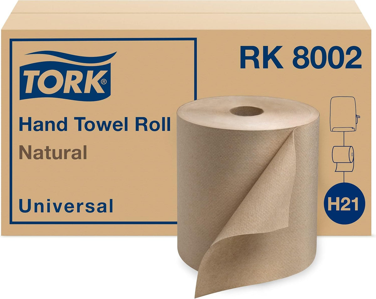Natural Paper Hand Towel Roll H21, 6 Rolls x 800 Ft, RK8002