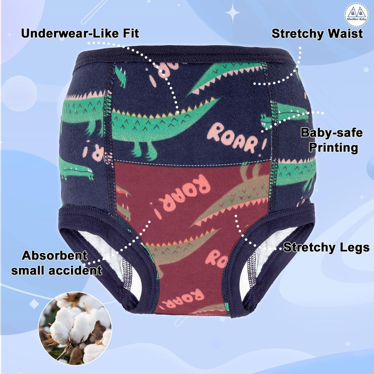 Training Underwear Absorbent Cotton Potty Training Pants, 3T