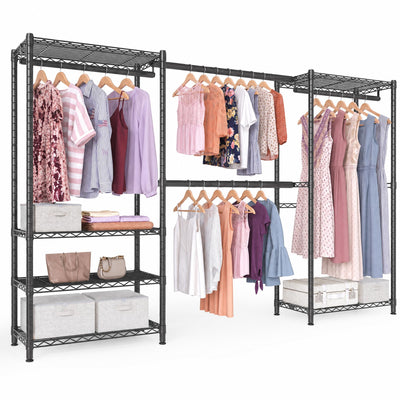 clothes rack, Adjustable Mesh Shelves and Hanging Rails