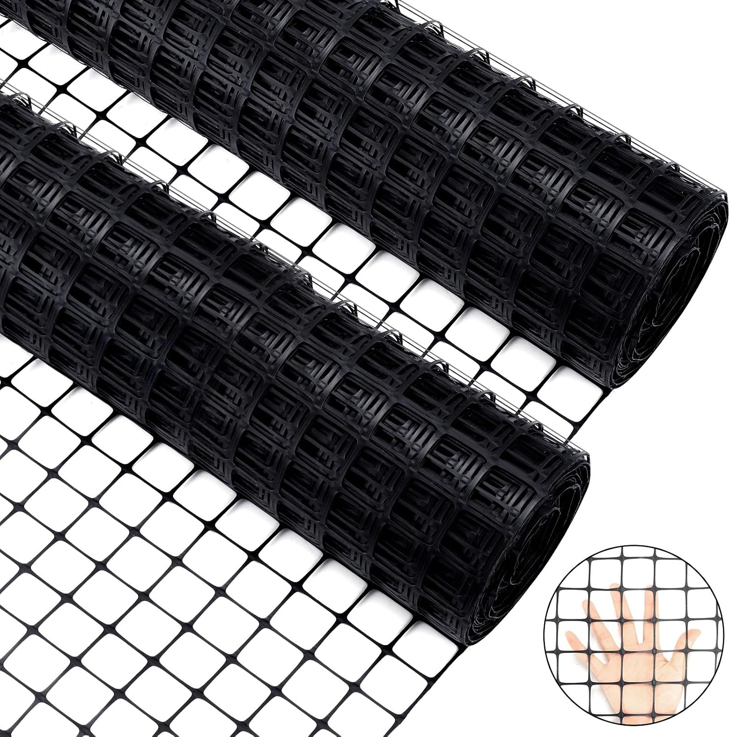 2 Rolls 2'x100' Plastic Mesh Fence for Garden