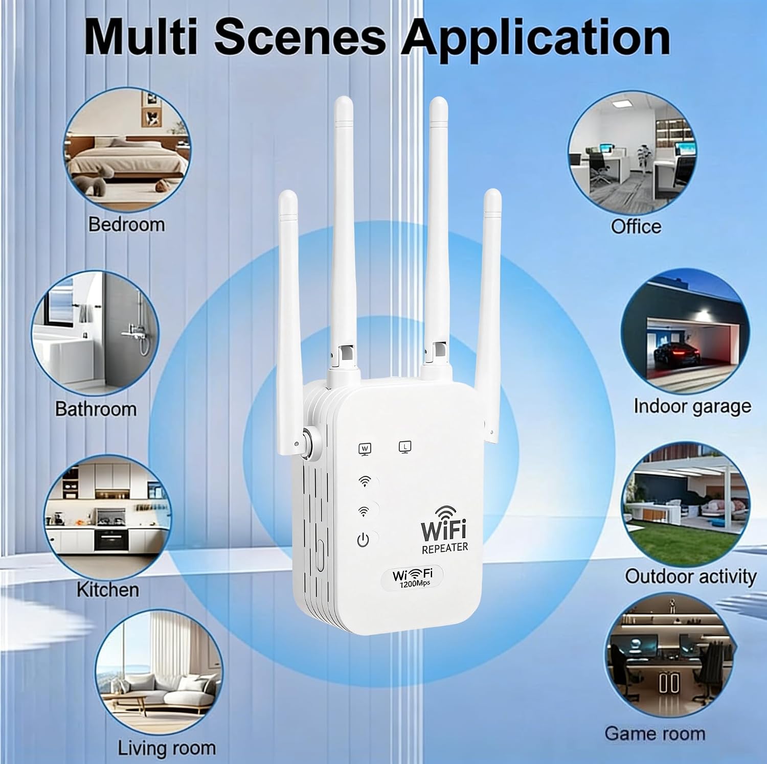 2026 WiFi Extenders Signal Booster for Home, 1200Mbps Dual-Band 5GHz 2.4GHz Signal Long Range Up to 10000 sq. ft & 50