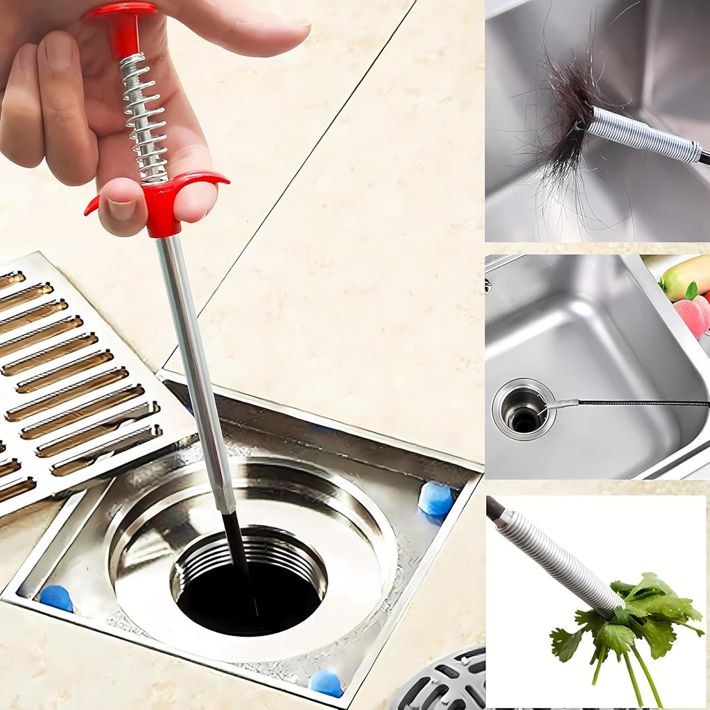 Drain Snake, Drain Clog Remover - Gutter Cleaning Tools Drain Cleaner for Toilet Sewer Shower Kitchen Bathroom Tub