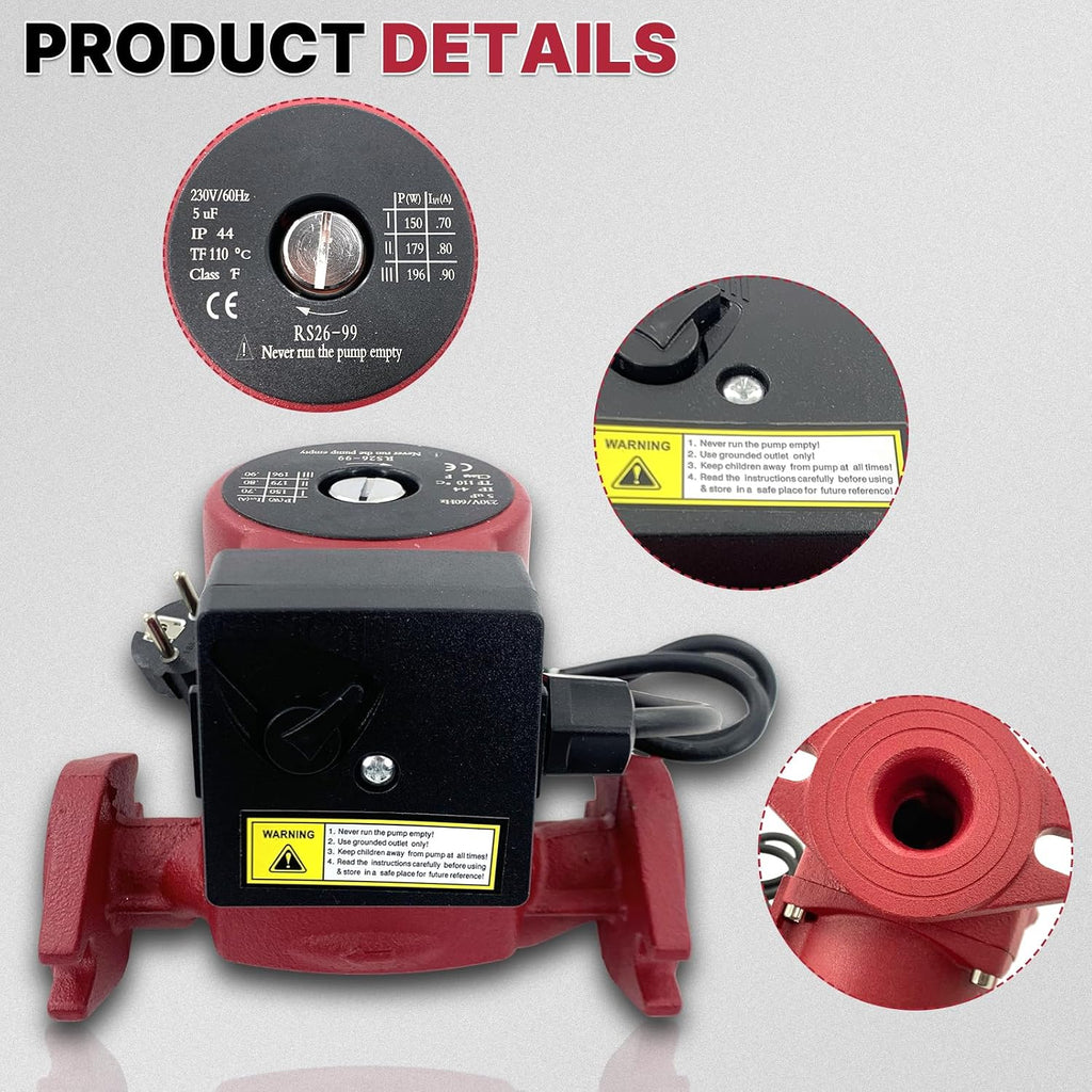 UPS26-99SFC 1/6 HP 230V Circulator Pump Compatible with Grundfos 98961765