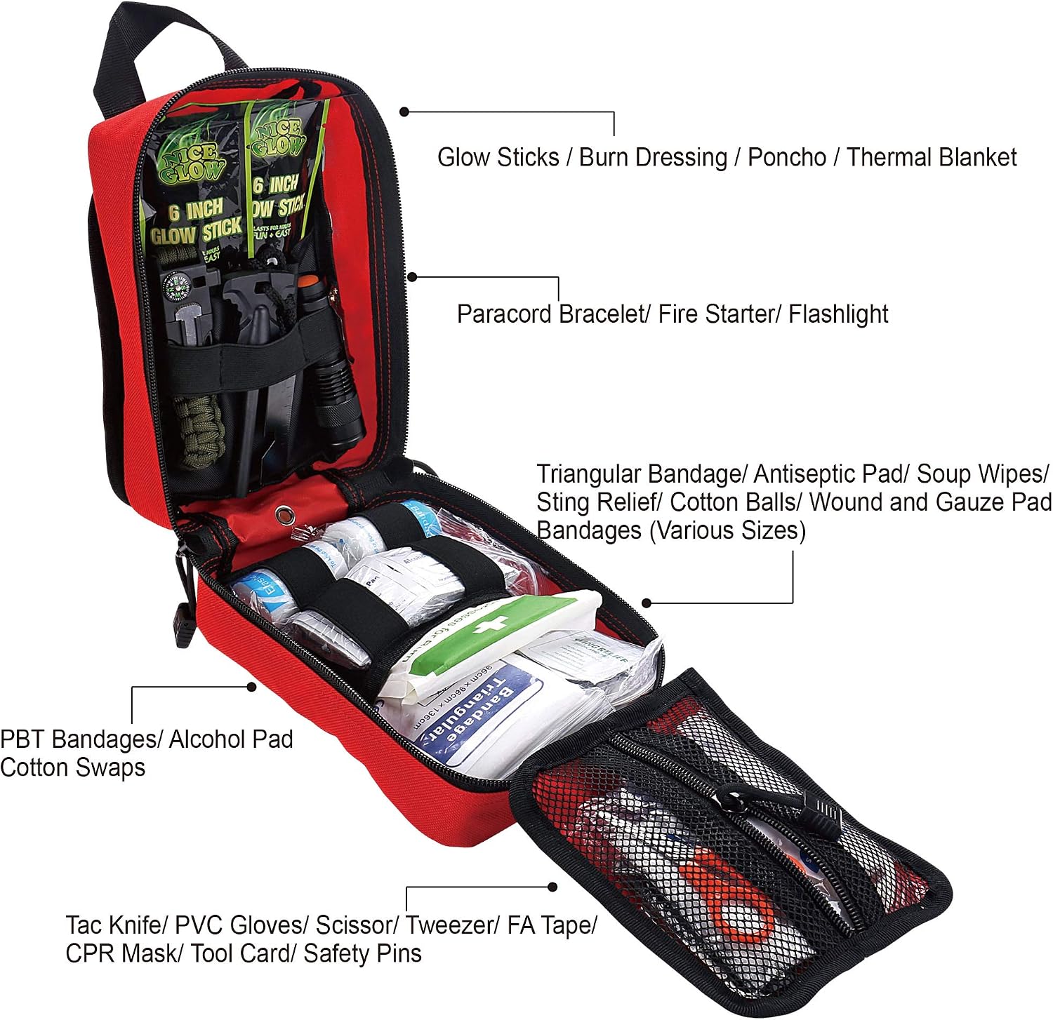250 Pieces Survival First Aid Kit IFAK EMT Molle Pouch Survival Kit Outdoor Gear Emergency Kits Trauma Bag for