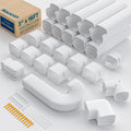 3" 16Ft Mini Split Line Set Cover, Decorative Line Hide Kit, White | Protective AC Lineset Cover with Flexible Duct