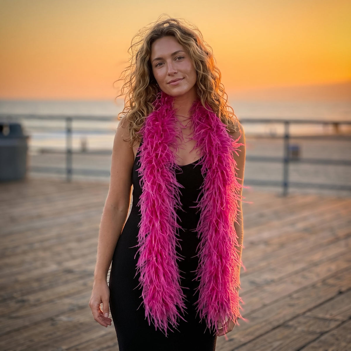 5 ply Hot Pink Ostrich Feather Boas.