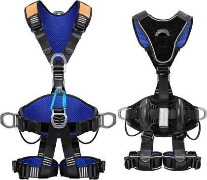 Fall Protection Safety Harness OSHA/ANSI Full Body Climbing Harness | 5-point adjustment, aluminum O-rings, 8 in.