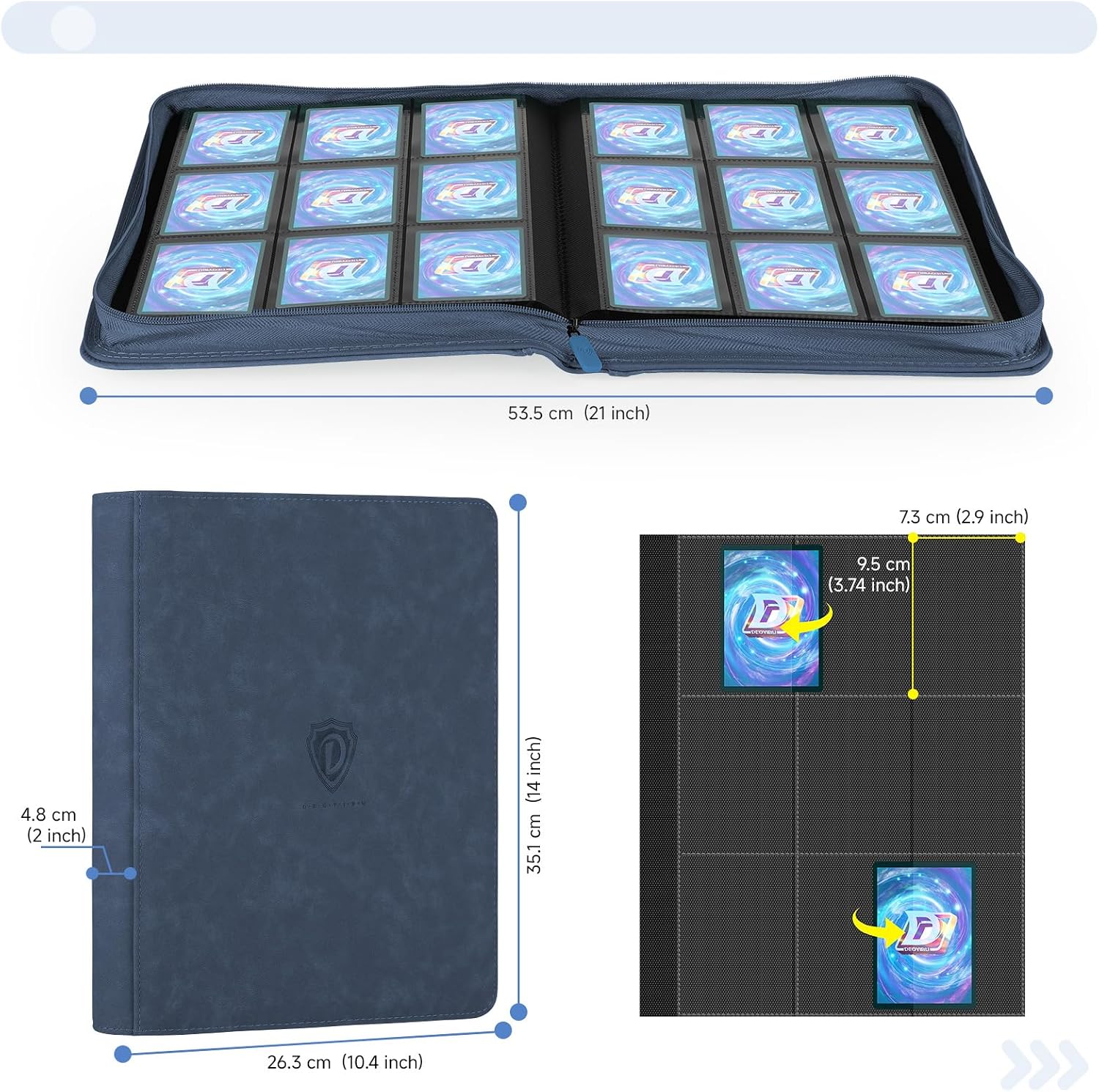 9 Pocket Card Binder,360 Pockets Trading Card Binder,Double Sided Pocket Collection Binder,Card Folder for