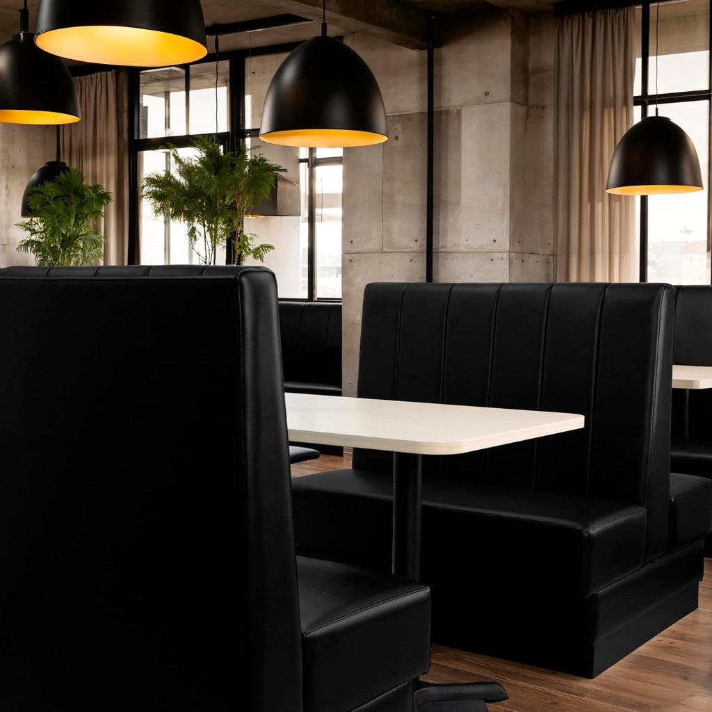 FDP Pro Series Channel Back Single-Sided Restaurant Booth - Black