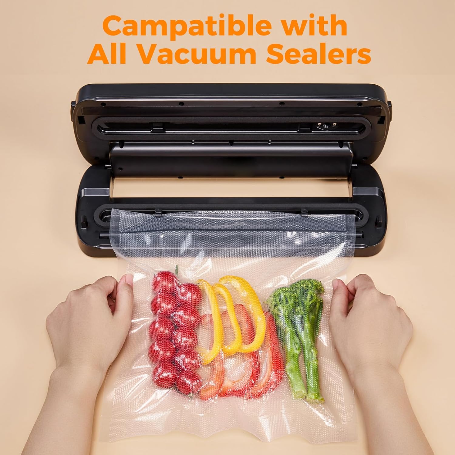 Vacuum Sealer Bags for Food 11x50 2 Rolls, Fit Food Saver Machines