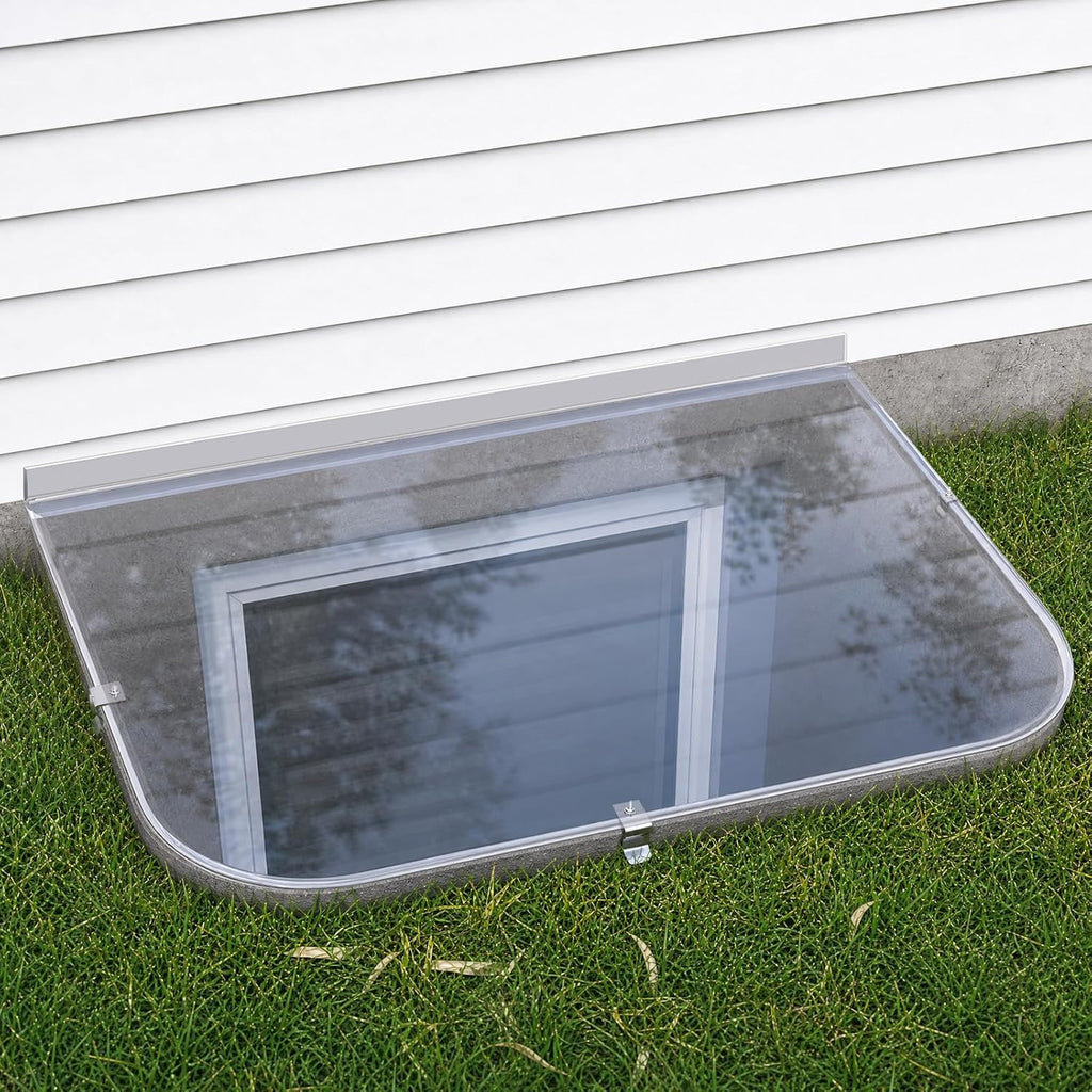 Polycarbonate Window Well Cover 150cm x 97cm, Clear Basement Egress