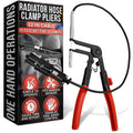 Flexible Hose Clamp Pliers, Fits 0.39"-1.97" Clamps, Carbon Steel Body | Radiator Hose Clamp Tool with Ratchet