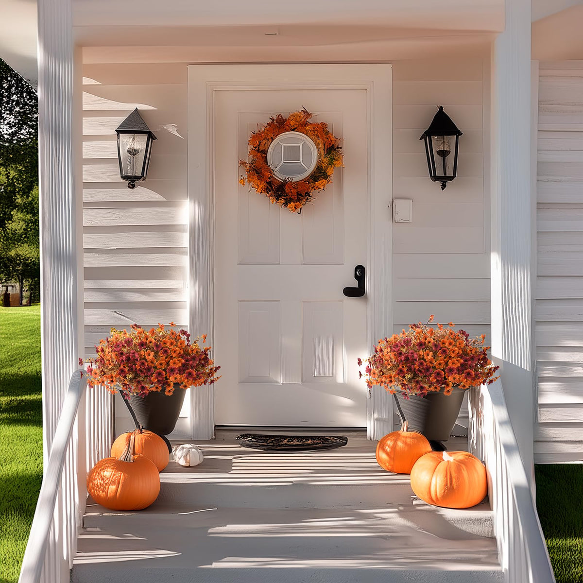 Artificial Fake Fall Plants Flowers for Outdoor Outside Decoration