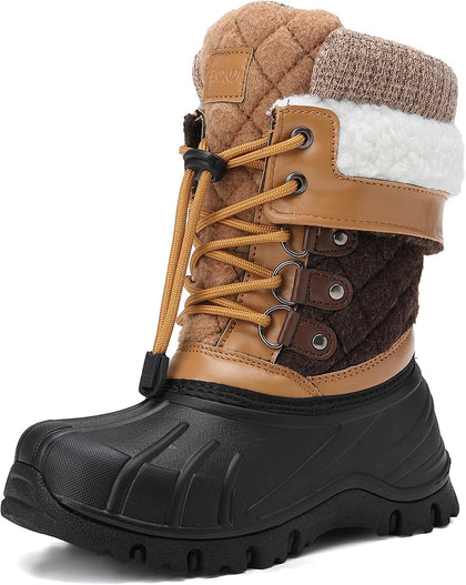Kids Waterproof Snow Boots for Girls & Boys Winter Insulated Warm Fur Lined Non-Slip Ankle Shoes