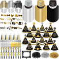 328 Pcs New Years Eve Party Supplies Set 2027 for 48 People Include Top Hats Cone Hats Headband Tiara Horns Noise