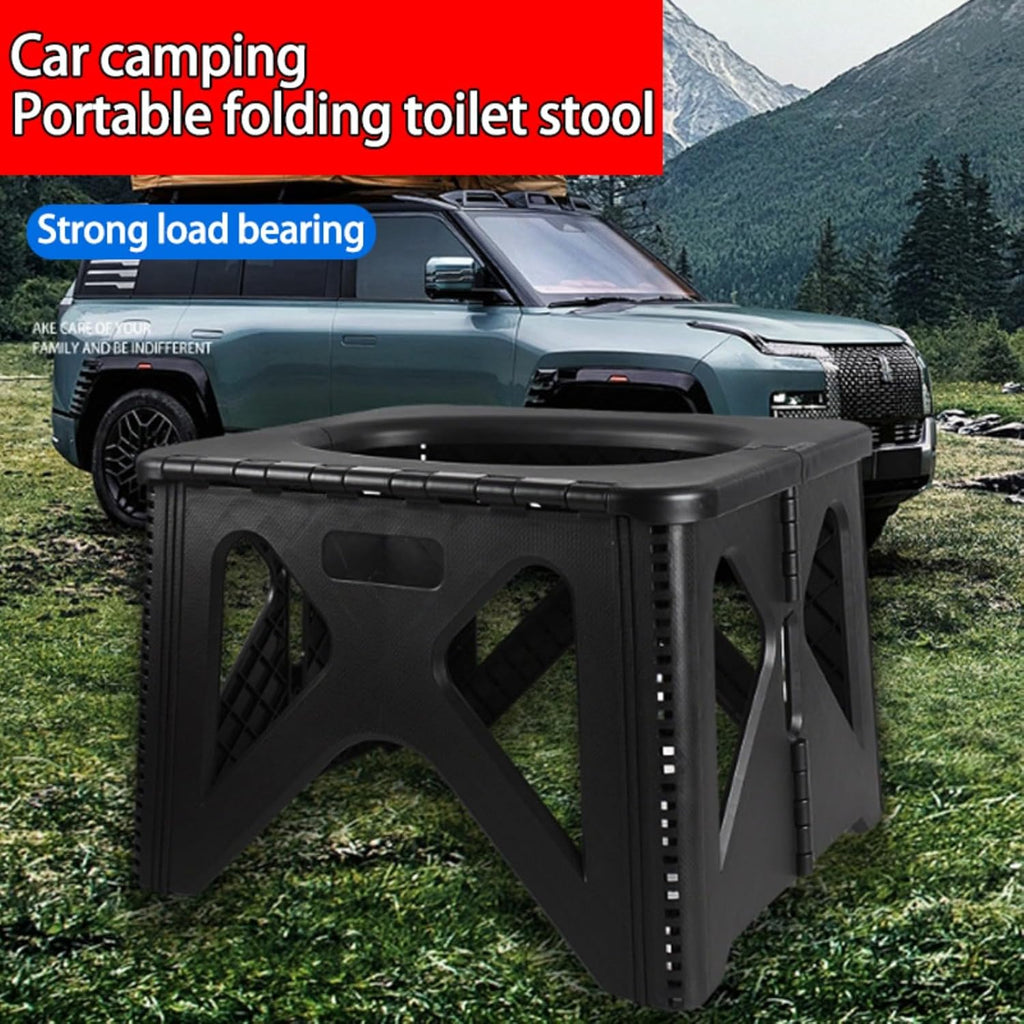 Adult portable camping toilet with cover folding travel bedpan compact and portable for cars hiking beaches RVs