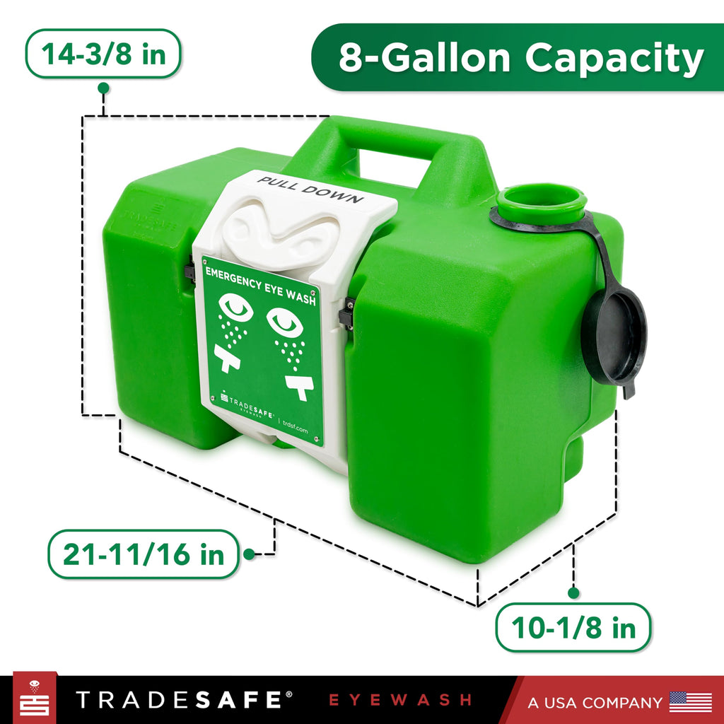 Portable Eye Wash Station OSHA Approved, 8 Gallon, ANSI Compliant