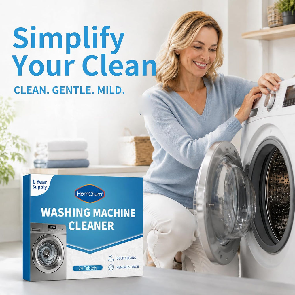 Washing Machine Cleaner Tablets 24 Count, 1 Year Supply, Deep Clean