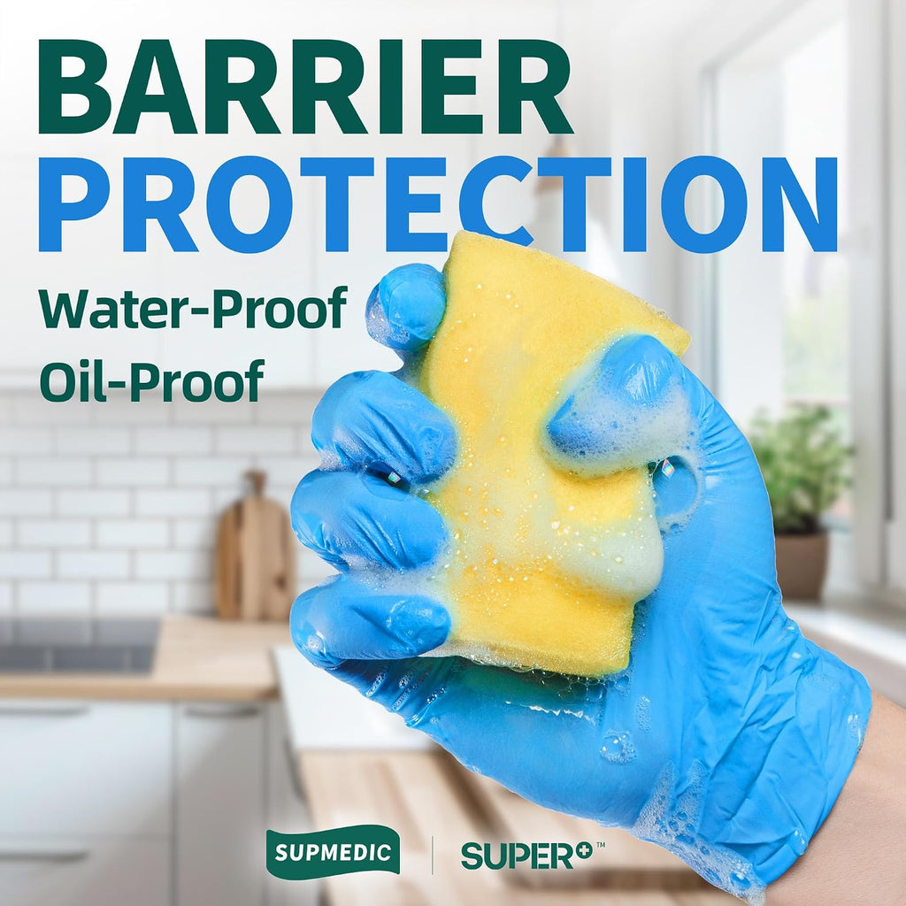 Vinyl Disposable Exam Gloves, 4Mil Powder-Free Latex-Free Food Grade Cooking Cleaning Medical Glove Blue 100&1000 Ct