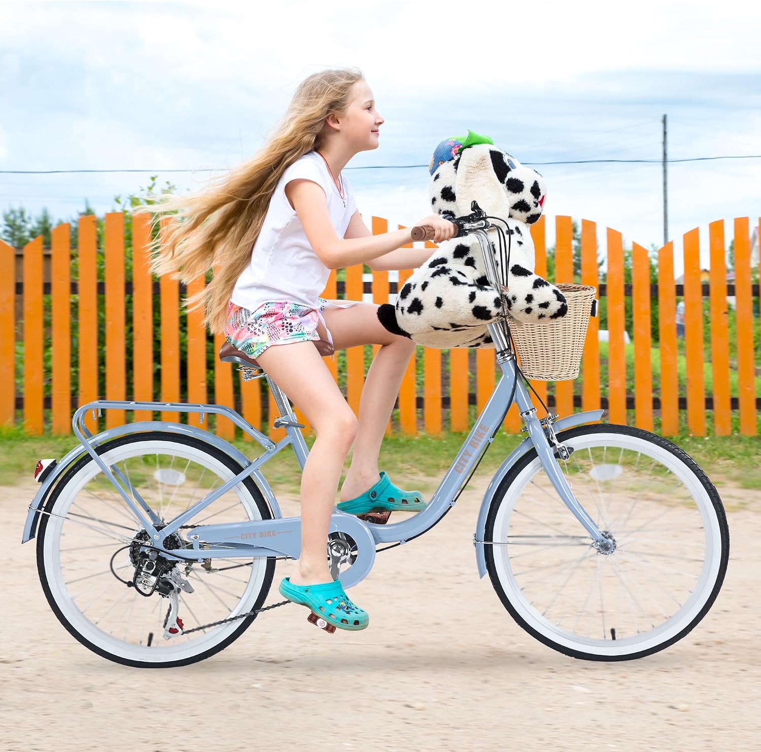 22/26 Inch Women's Bike Beach Cruiser Bike for Women/Girls，City Hybrid Bike 7 Speeds Adult Bicycle Commuter Bike for