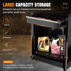 5-Drawer Rolling Tool Chest with Wheels, Black
