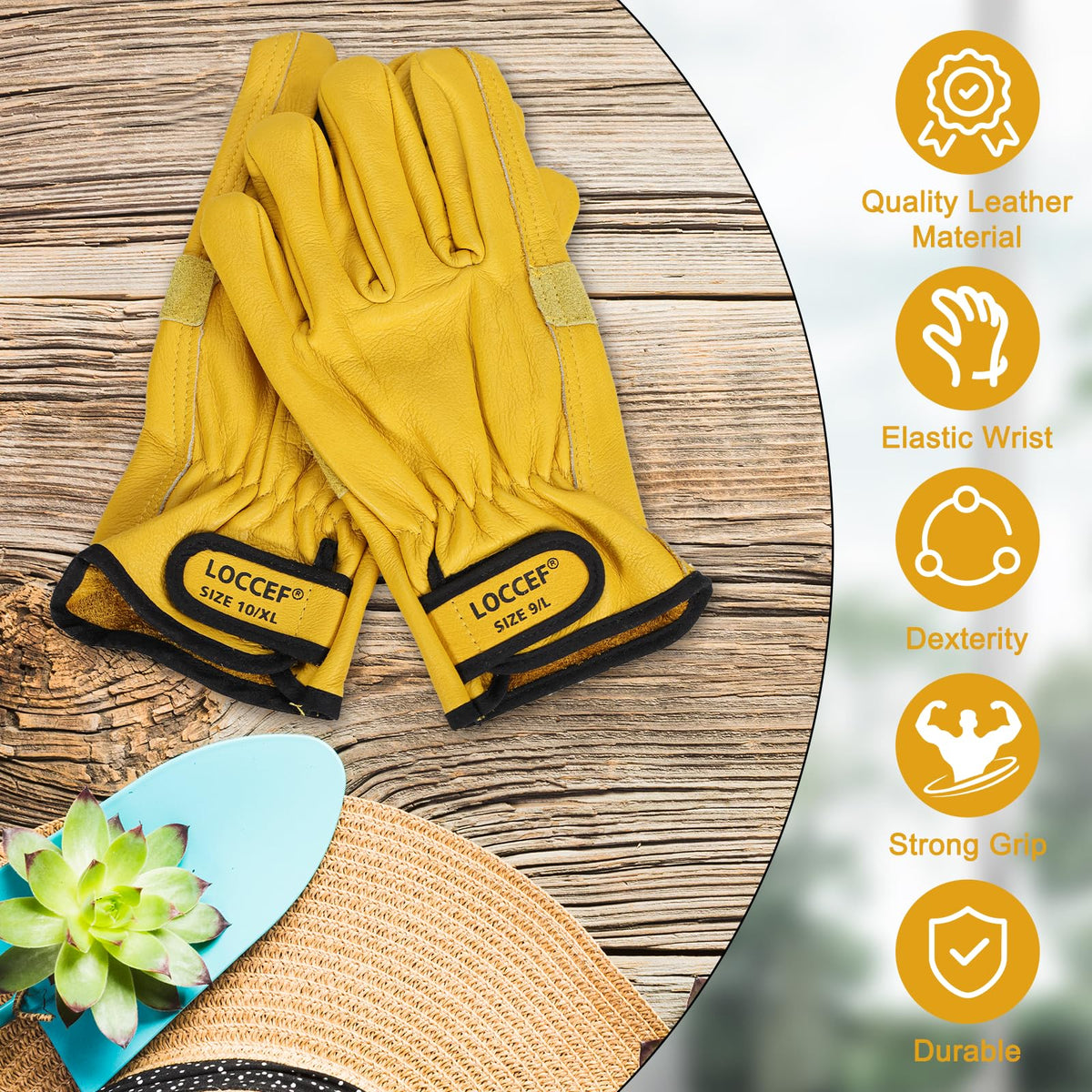 Leather Work Gloves for Men Women