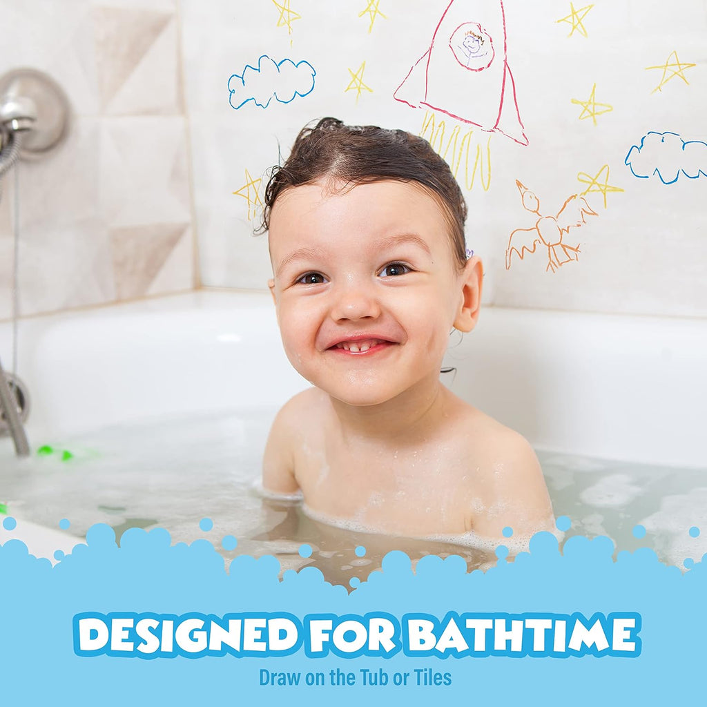 Smooth Jumbo Bath Crayons Bath Toy | Nontoxic, Washable Bath Crayons for Toddlers & Kids | Unique Formula Draws