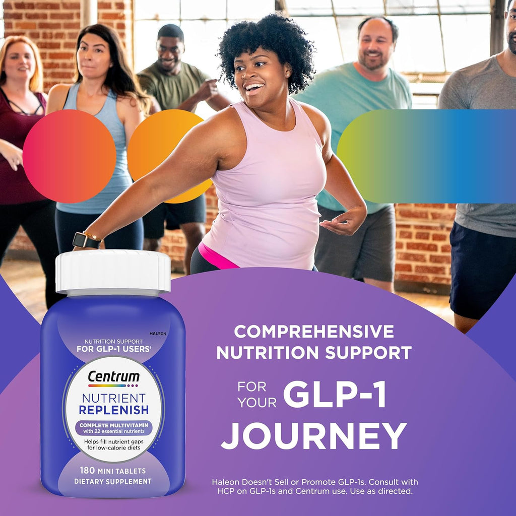 Nutrient Replenish GLP-1 Nutrition Support Multivitamin for Whole Body Health and Appearance - 180 Tablets, 6 Month