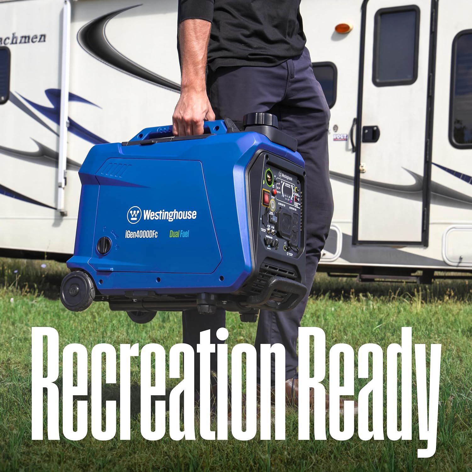 4000 Peak Watt Super Quiet Dual Fuel Portable Inverter Generator, Remote Electric Start, Gas & Propane Powered, RV