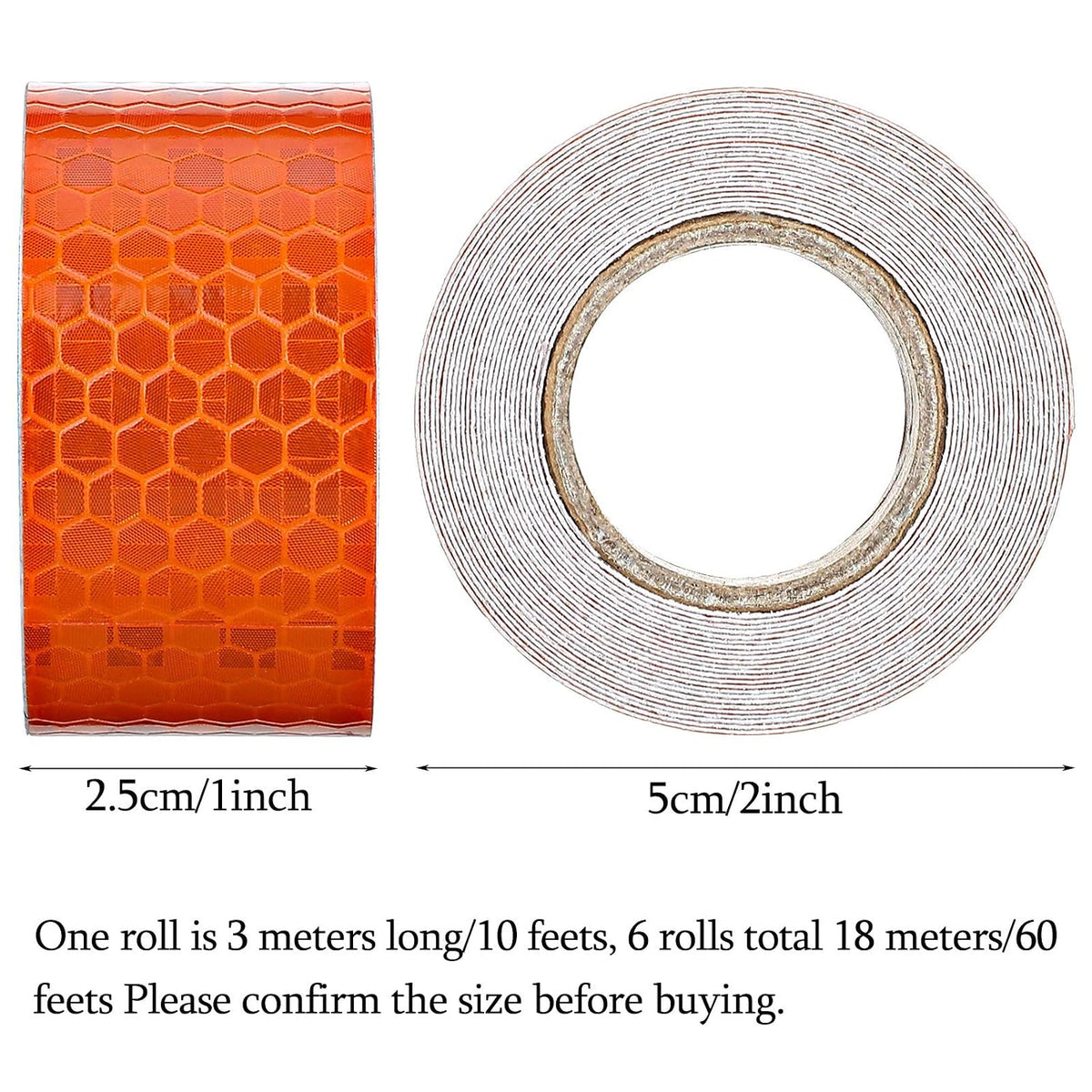 6 Rolls Reflective Tape Outdoor Waterproof, Multicolor, 1 in x 10 ft