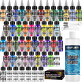 Airbrush Paint - 42 Colors with 6 Thinner & 16.9 fl oz Cleaner | with Brushes Airbrush Paint Set, Ready to Spray
