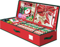 Christmas Wrapping Paper Storage Containers, 40 Inch Gift Wrap Organizer, Visible Supplies Pockets for Xmas