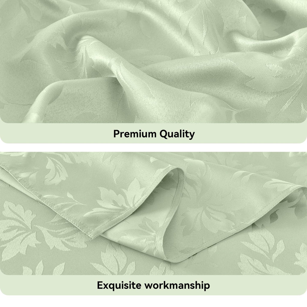 Jacquard Rectangle Tablecloth 60 x 120 Inch, Sage Green