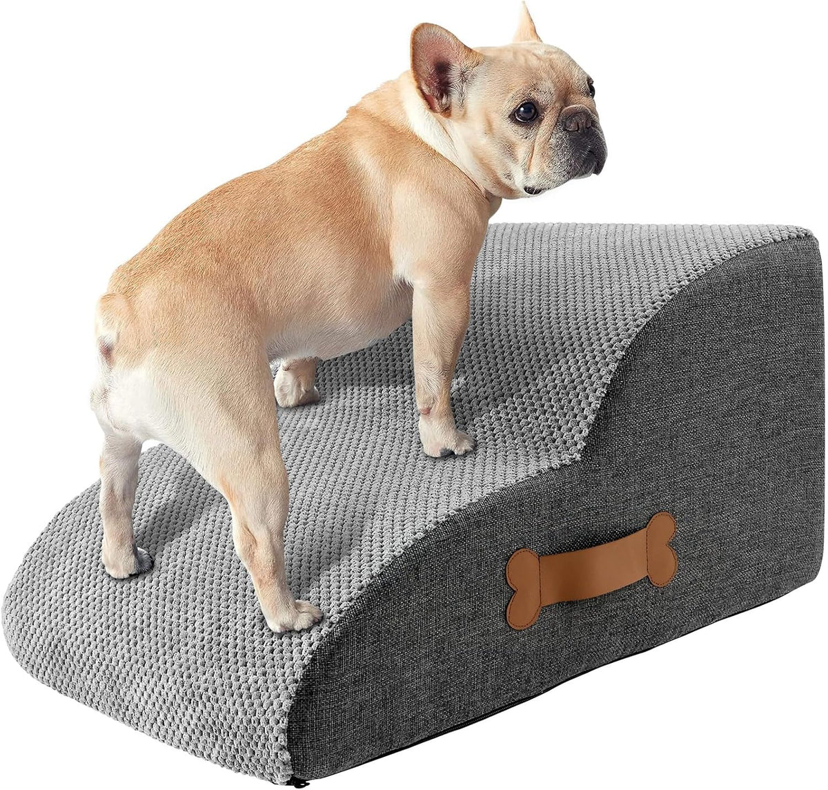 Cat/Dog Ramp Stair Stable, 2/3 Step Small Dog Stair Safe Sponge Filling Pet Ladder Ramp, Nonslip Bottom for Cat Puppy