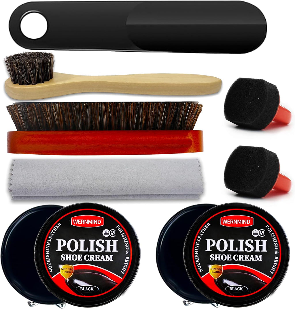 Black Brown Shoe Polish Kit Saddle Soap Mink Oil Boots Shoe Shine | Deep Leather Conditioning,High Gloss