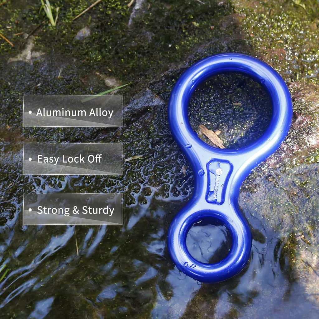 Climbing Gear Downhill Equipment, Descender Rappel Rock Climbing Descending Belaying Equipment Rescue Figure 8