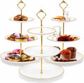 3 Pack Tiered Cupcake Stand, Plastic Cupcake Stand Tower, 3 Tier Round Shape Dessert Serving Tray, White Cookie Candy